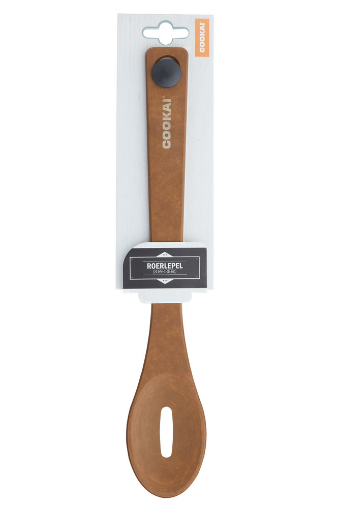 Pressed wood fiber slotted spoon spatula