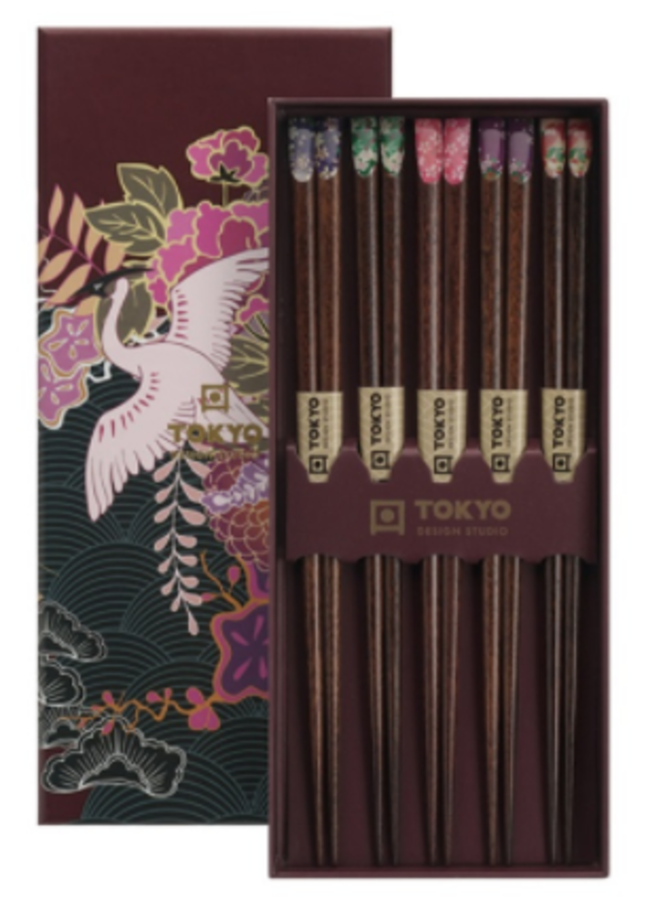 Tokyo Design Studio 5 sets of Japan Flower chopsticks Tokyo Design Studio 5 sets of Japan Flower chopsticks