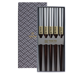 Tokyo Design Studio 5 paar eetstokjes Platinum
