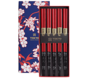 Tokyo Design Studio 5 sets of chopsticks Black Flower