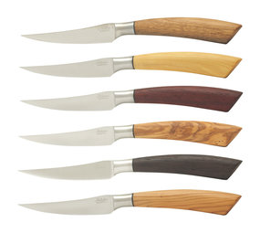 Saladini 6 steakmessen diverse houtsoorten Saladini 6 steakmessen diverse houtsoorten