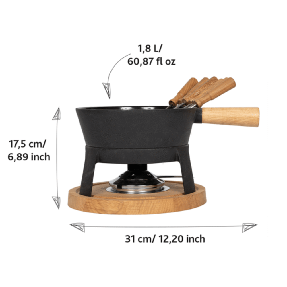 Boska Cast iron cheese fondue set 1,8L