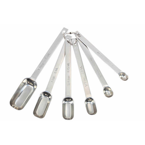 Masterclass 6-piece set of stainless steel measuring spoons