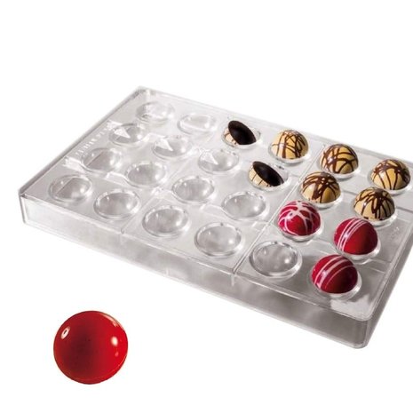 Martellato Polycarbonate chocolate mold hemisphere 30mm Martellato Polycarbonate chocolate mold hemisphere 30mm