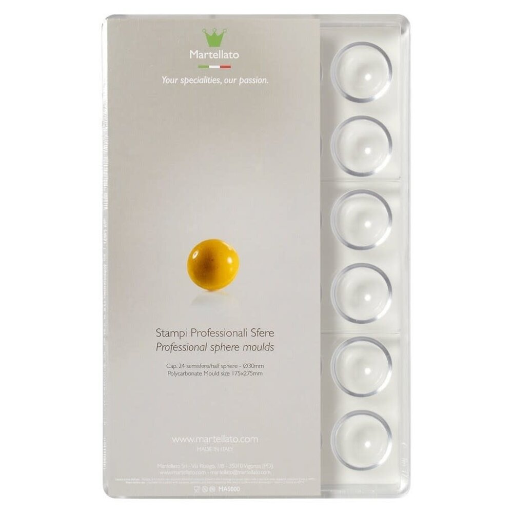 Martellato Polycarbonate chocolate mold hemisphere 30mm Martellato Polycarbonate chocolate mold hemisphere 30mm
