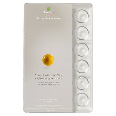 Martellato Polycarbonate chocolate mold hemisphere 30mm Martellato Polycarbonate chocolate mold hemisphere 30mm