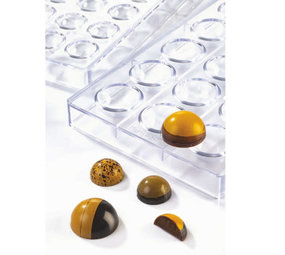 Martellato Polycarbonaat bonbonvorm halve bol 40mm Martellato Polycarbonaat bonbonvorm halve bol 40mm