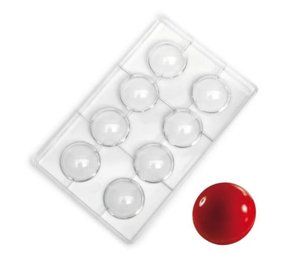 Martellato Polycarbonaat bonbonvorm halve bol 50mm Martellato Polycarbonaat bonbonvorm halve bol 50mm