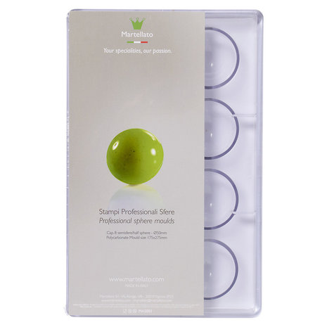 Martellato Polycarbonate chocolate mold hemisphere 50mm