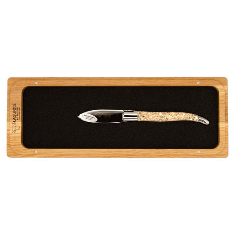 Laguiole en Aubrac Oyster knife with oyster shell inlaid handle Laguiole en Aubrac Oyster knife with oyster shell inlaid handle