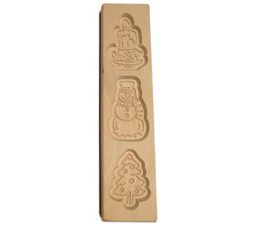 Speculaasplank kerstboom, sneeuwpop, kaars, 30cm Speculaasplank kerstboom, sneeuwpop, kaars, 30cm