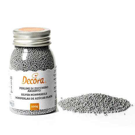 Decora Edible white sugar beads ⌀1.5 mm, 100 g