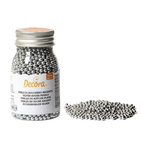 Decora Edible metallic gold sugar pearls ⌀4 mm, 100 g