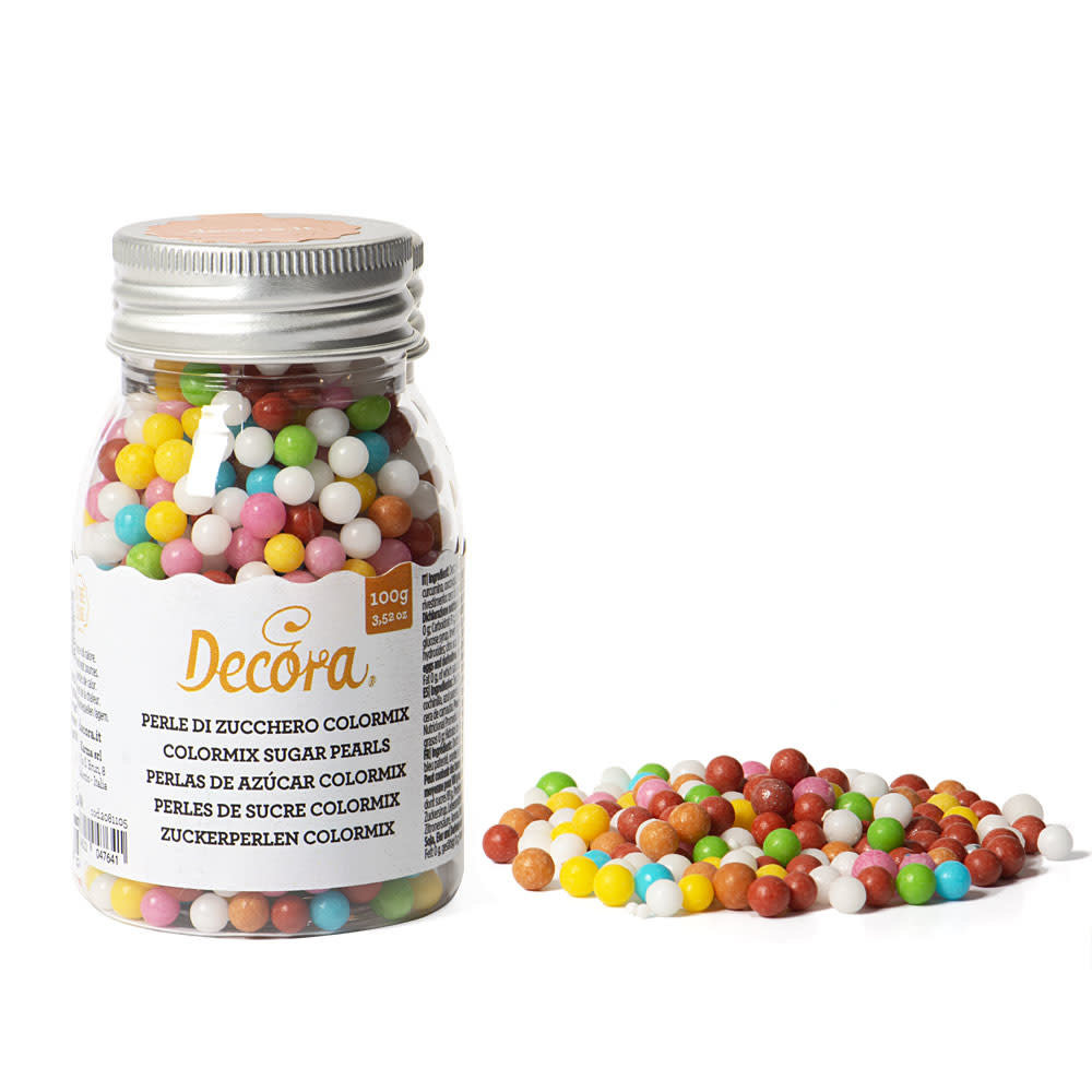 Decora Edible metallic gold sugar pearls ⌀4 mm, 100 g