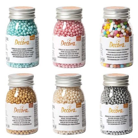 Decora Eetbare metallic goud suikerparels ⌀4 mm, 100 g