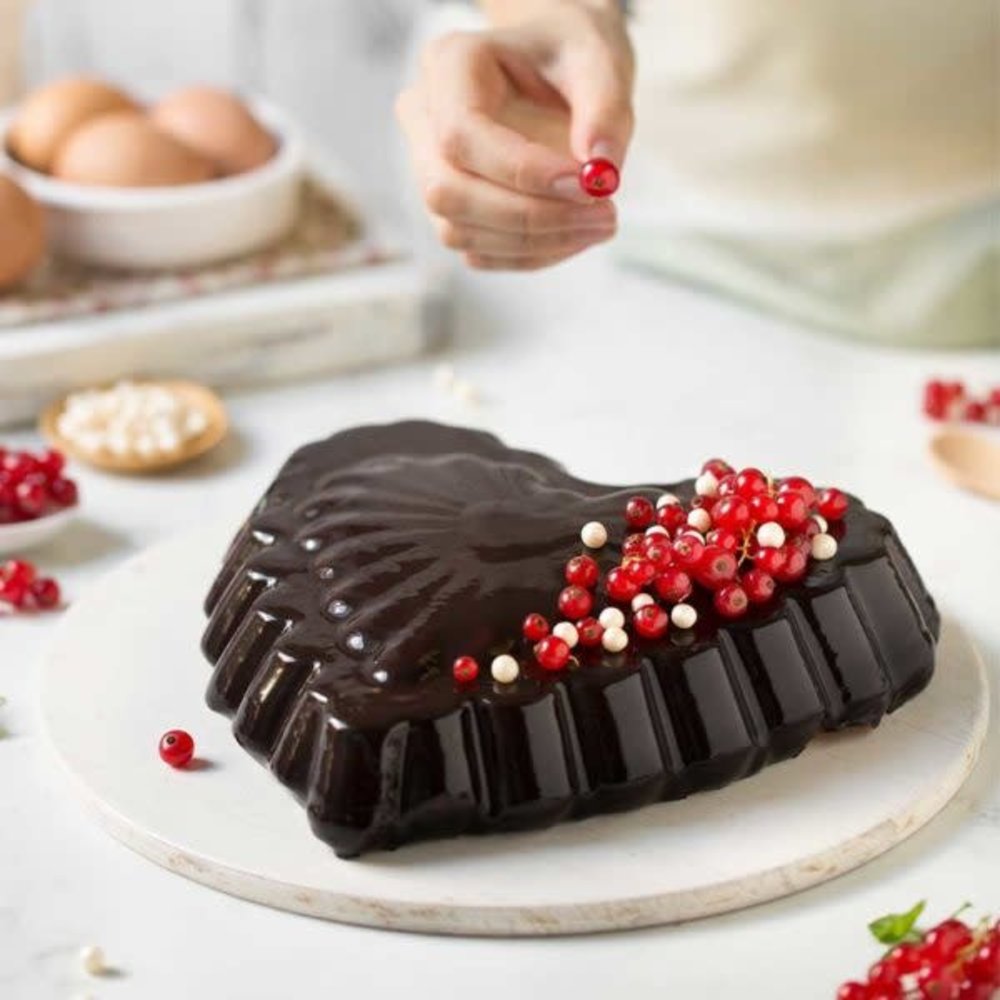 Decora Non-stick steel decorated heart cake mold, ⌀24 x 5 cm