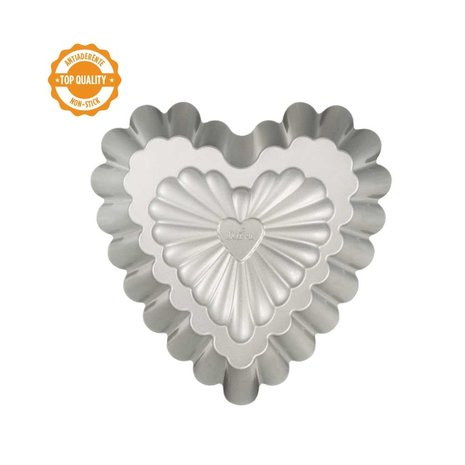 Decora Antiaanbak stalen gedecoreerde hartvormige cakevorm, ⌀24 x 5 cm