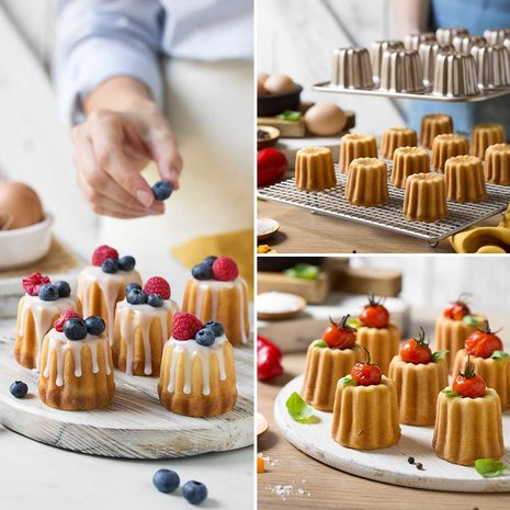 Decora Heavy non-stick mold for 12 canelés Decora Heavy non-stick mold for 12 canelés