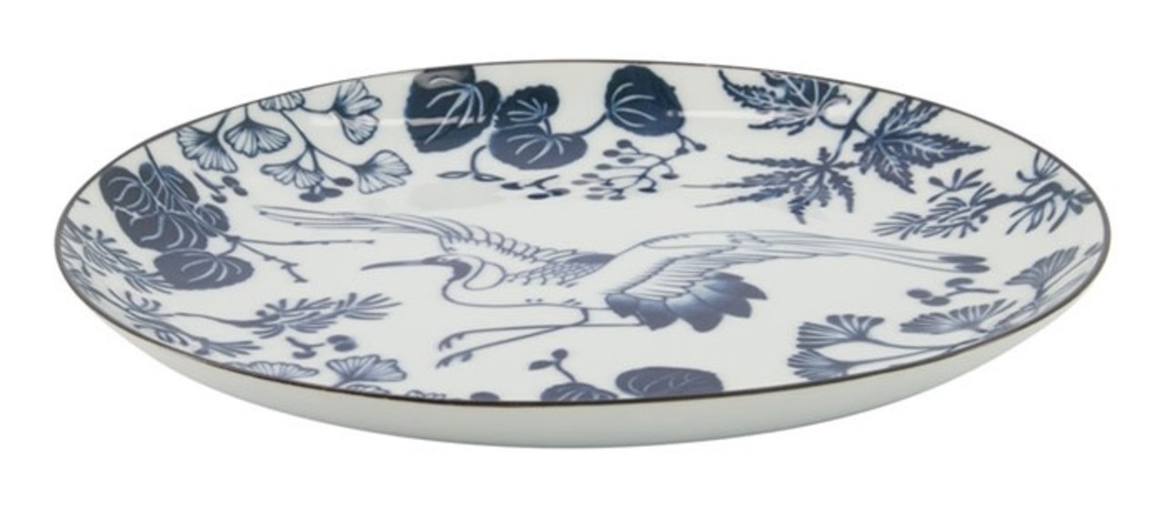 Tokyo Design Studio Bord Flora Japonica Kraanvogel 25.7cm