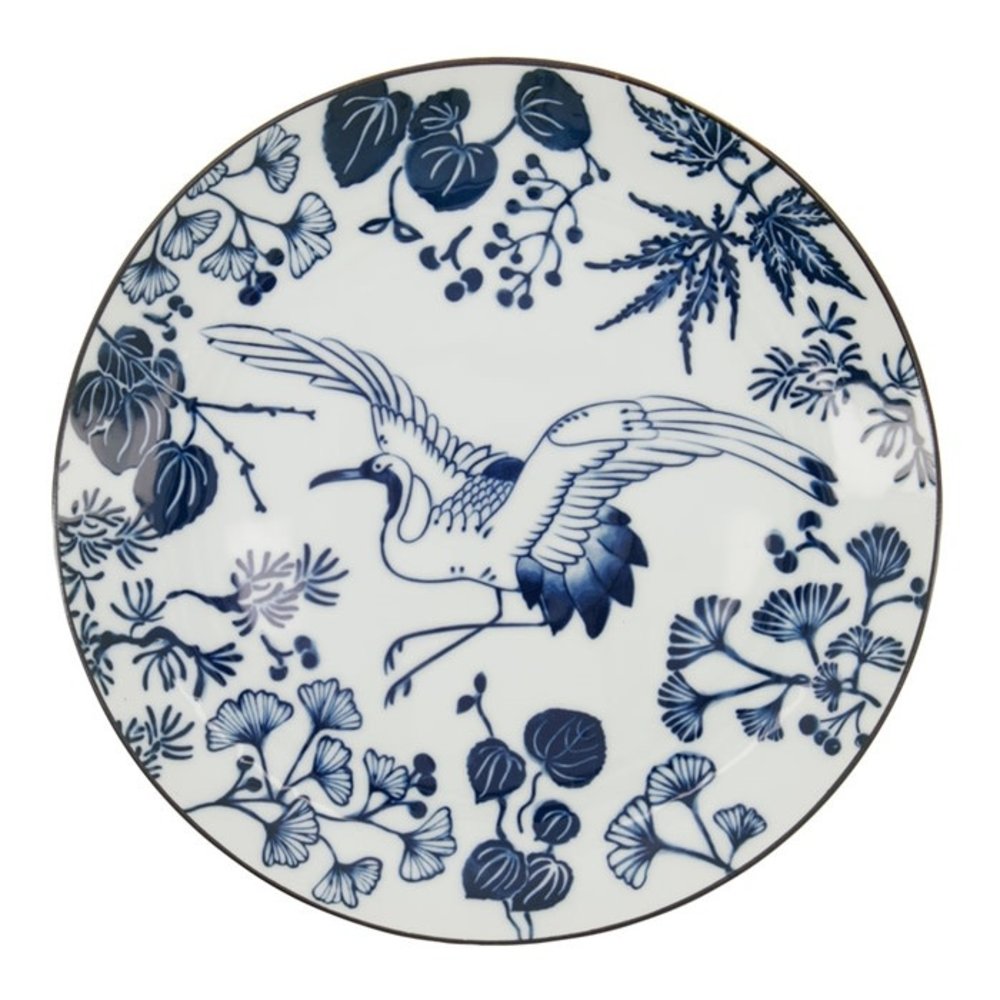Tokyo Design Studio Bord Flora Japonica Kraanvogel 25.7cm