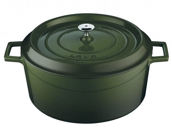 Lava Enameled cast iron casserole 32cm 9,86L green