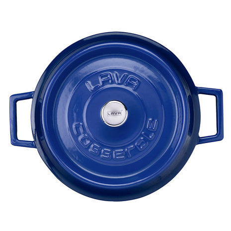 Lava Geëmailleerde gietijzeren lage braadpan 32cm 5,66L blauw