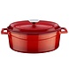 Lava Geëmailleerde gietijzeren ovale braadpan 31cm 7,06L rood