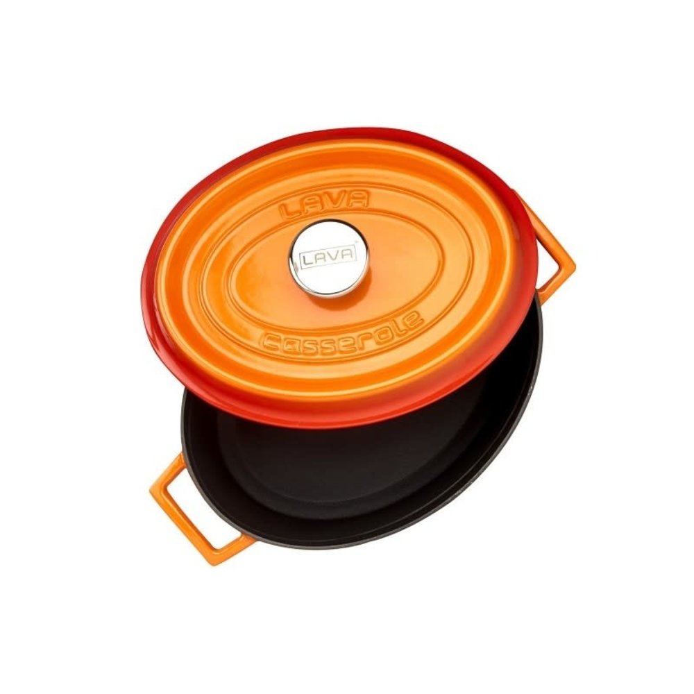 Lava Enameled cast iron oval casserole 31cm 7,06L orange
