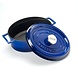 Lava Enameled cast iron oval casserole 31cm 7,06L blue