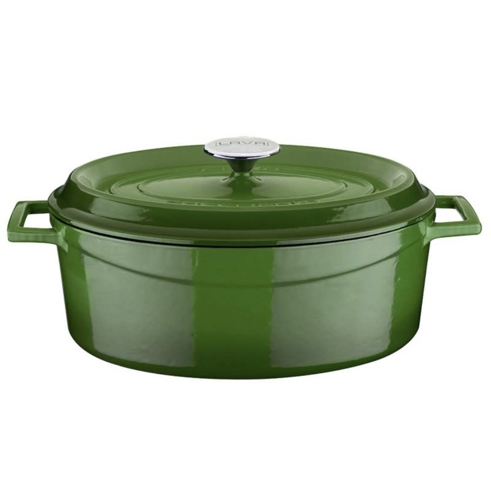 Lava Geëmailleerde gietijzeren ovale braadpan 31cm 7,06L groen