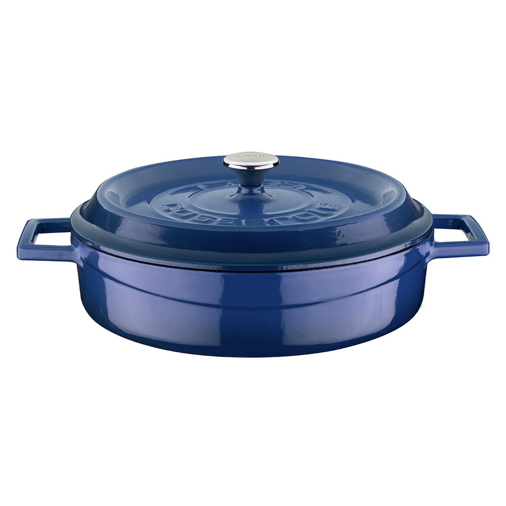 Lava Geëmailleerde gietijzeren lage braadpan 28cm 3.51L blauw