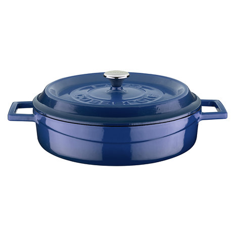 Lava Geëmailleerde gietijzeren lage braadpan 28cm 3.51L blauw