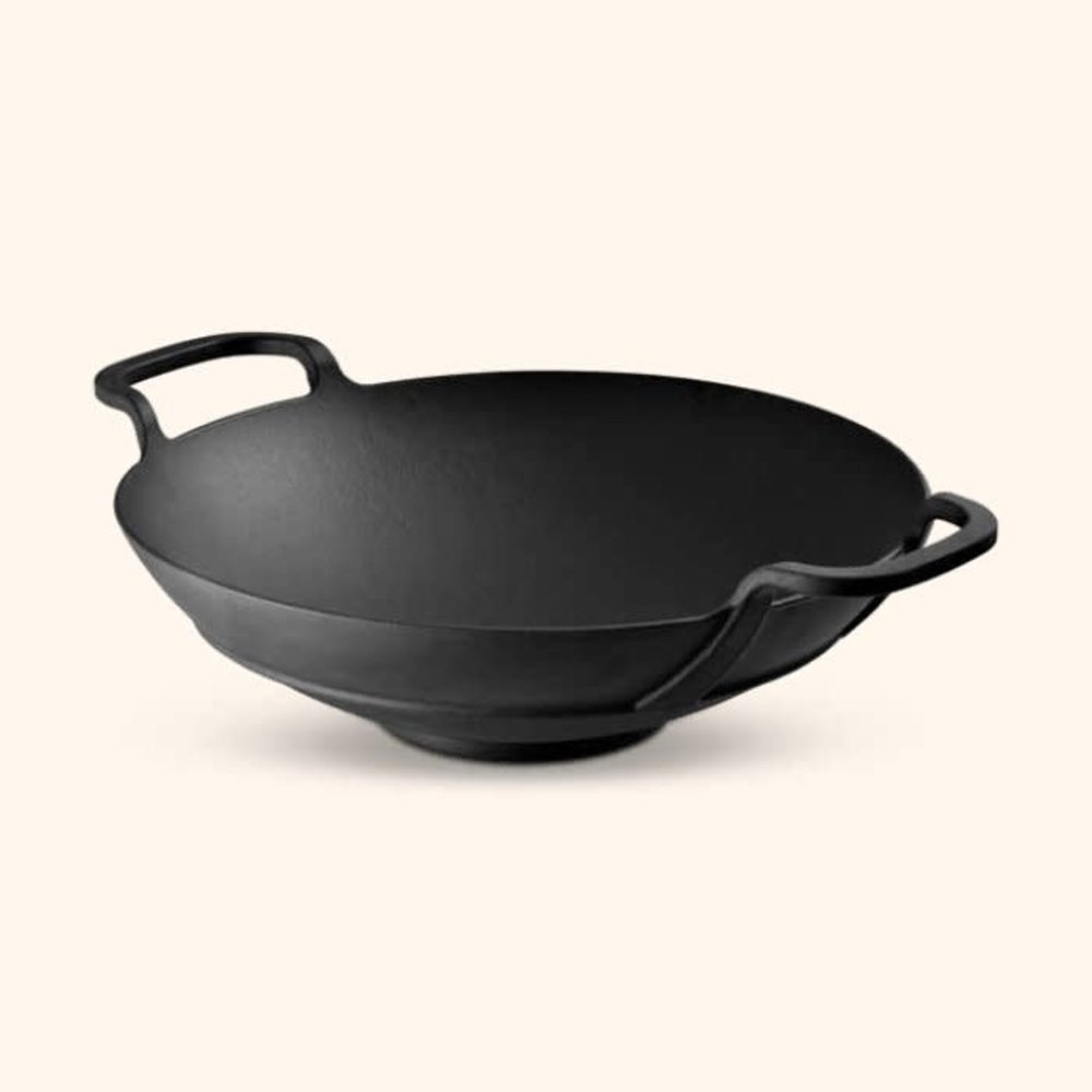 Lava Plain enameled wok 38cm