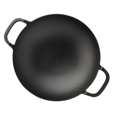 Lava Plain enameled wok 38cm