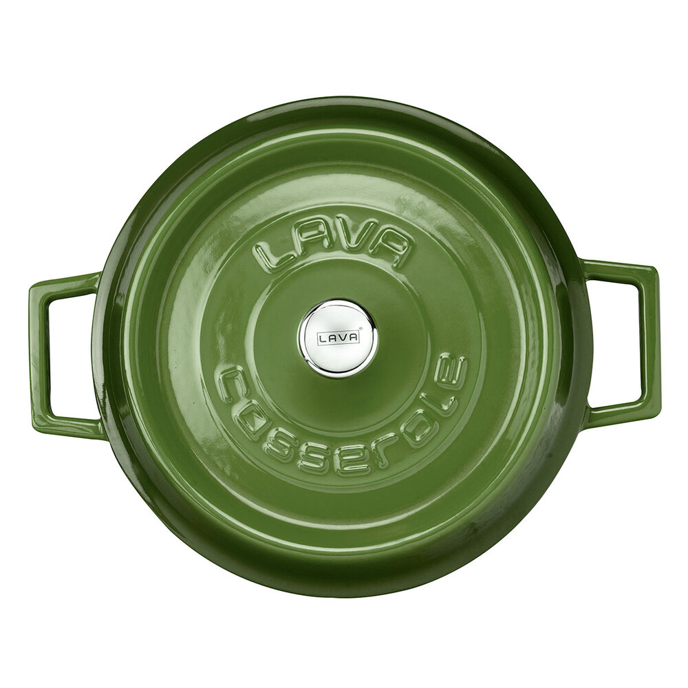 Lava Geëmailleerde gietijzeren lage braadpan 28cm 3.51L groen