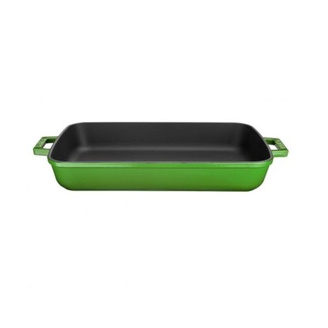 Lava Enameled cast iron rectangular roaster 30x22cm green
