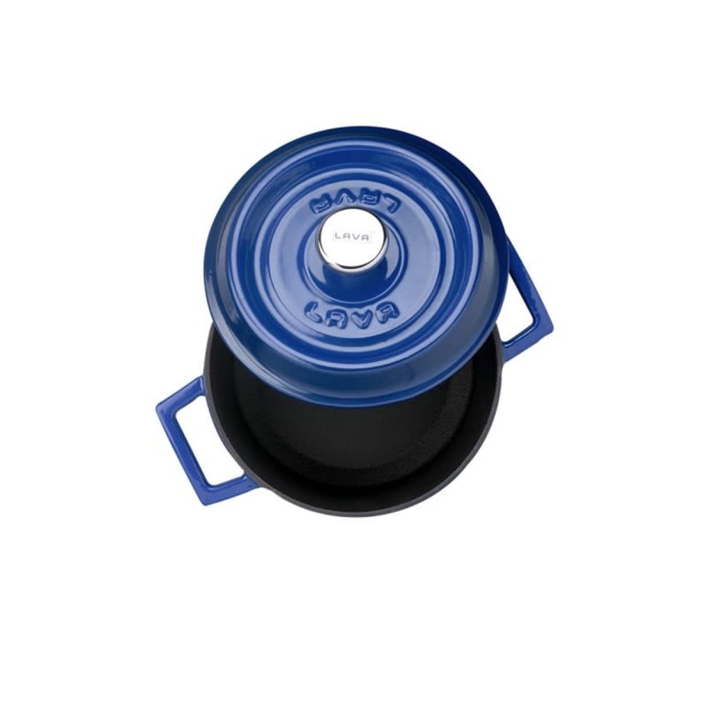 Lava Geëmailleerde gietijzeren braadpan 16cm 1,33L blauw
