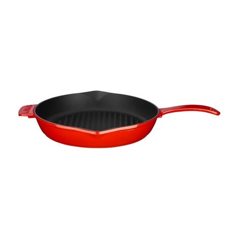 Lava Enameled round grill pan 28cm red Lava Enameled round grill pan 28cm red