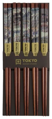 Tokyo Design Studio 5 sets of wooden chopsticks with different designs Tokyo Design Studio 5 sets of wooden chopsticks with different designs