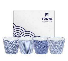Tokyo Design Studio Nippon Blue Kopjes set 4 stuks 180ml met geschenkverpakking Tokyo Design Studio Nippon Blue Kopjes set 4 stuks 180ml met geschenkverpakking