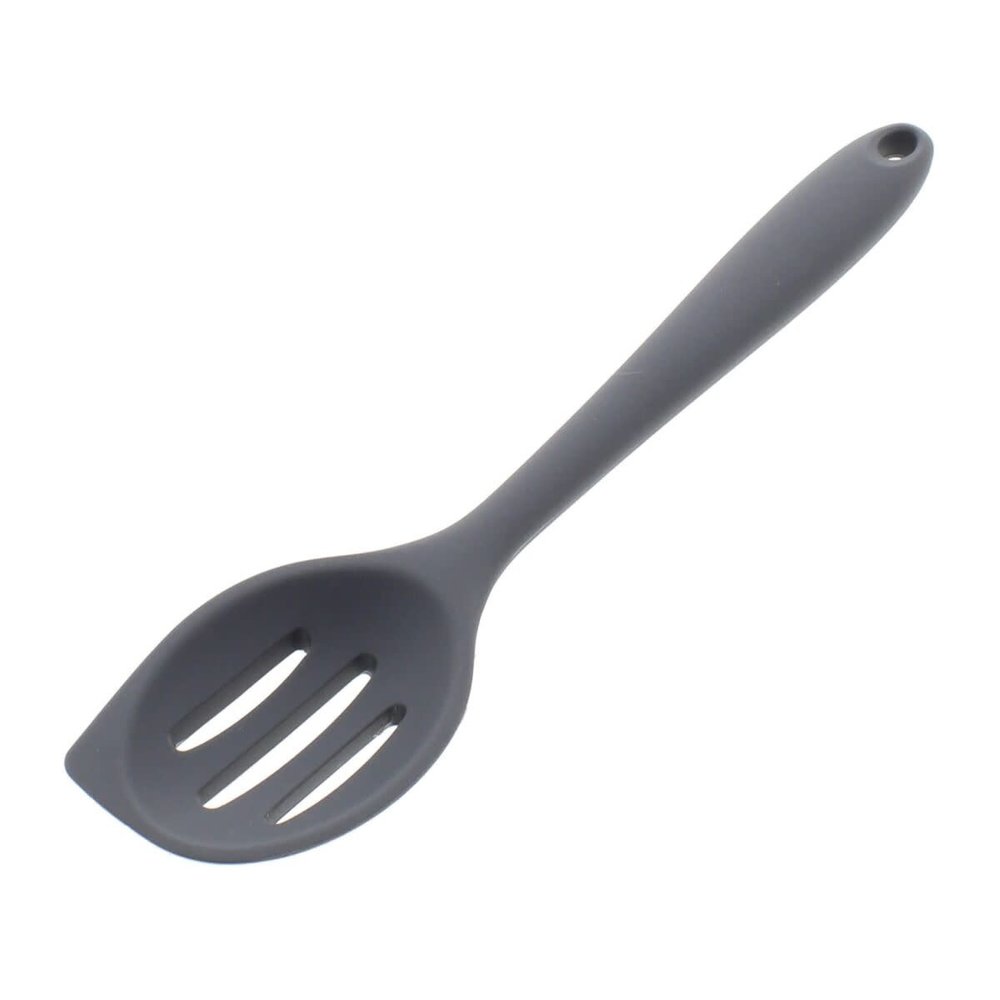 Slotted silicone spoon