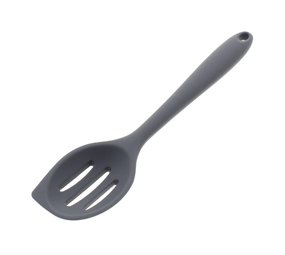 Slotted silicone spoon
