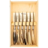 Saladini 6 steak knives ox horn Saladini 6 steak knives ox horn