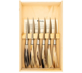 Saladini 6 steak knives ox horn Saladini 6 steak knives ox horn