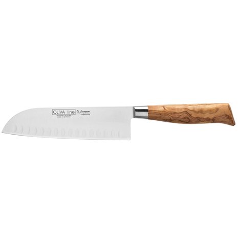 Burgvogel Oliva Line santoku 18cm met kuiltjes Burgvogel Oliva Line santoku 18cm met kuiltjes