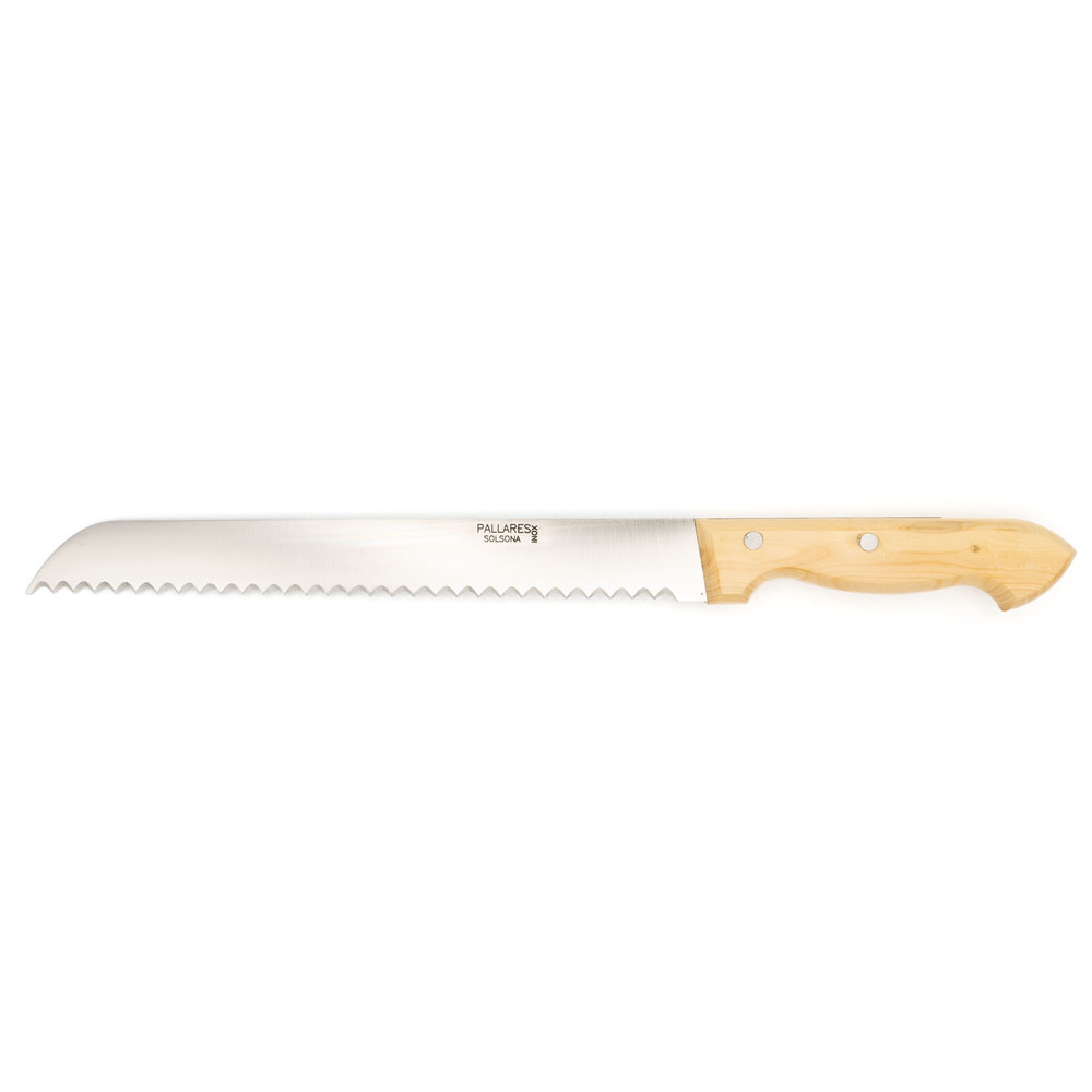 Pallares Solsona Stainless steel bread knife 25cm with boxwood handle Pallares Solsona Stainless steel bread knife 25cm with boxwood handle