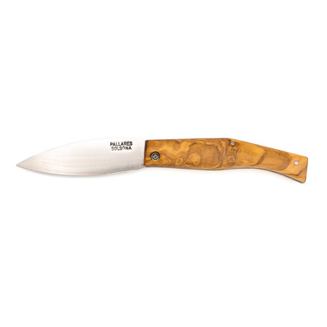 Pallares Solsona Busa carbonstalen 8cm klapmes olijfhout