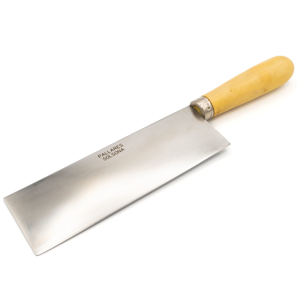 Pallares Solsona Carbonstalen nakiri 18,5cm met palmhouten heft