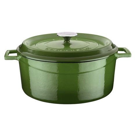 Lava Enameled cast iron casserole 28cm 6,71L green