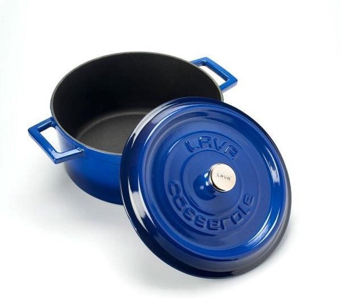 Lava Geëmailleerde gietijzeren braadpan 24cm 4.49L blauw